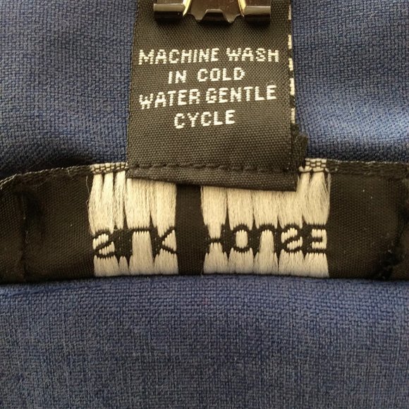 Silk House Vintage Short Sleeve Navy Blue Silk Blouse Size M - Picture 5 of 5